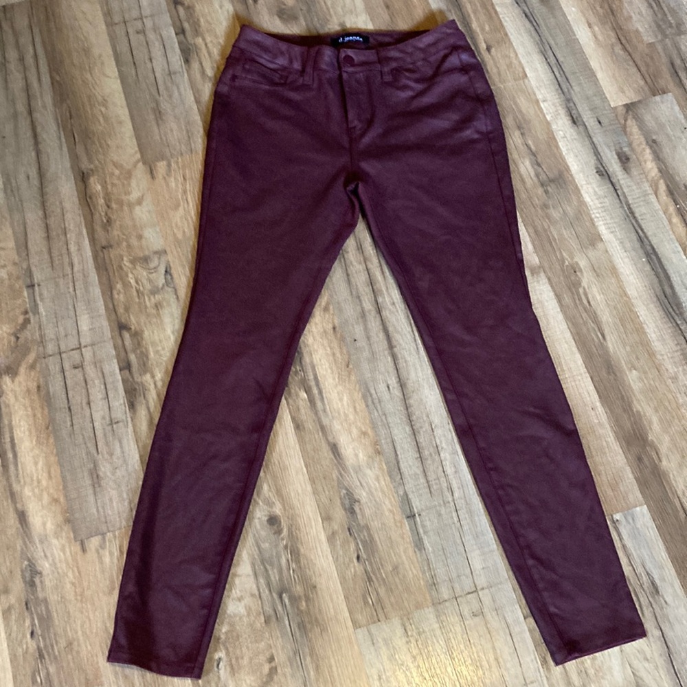 D Jeans deep maroon pleather pants